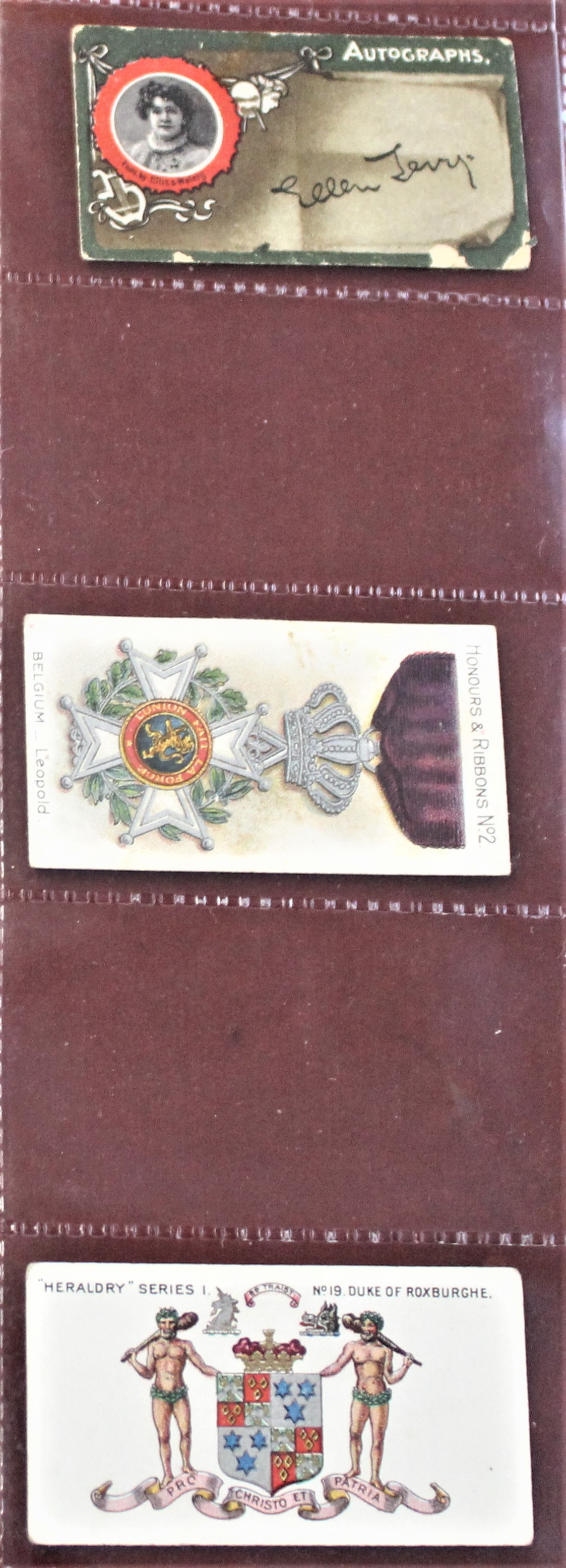 Taddy & Co., Autographs (1) card in poor condition, Heraldry (1) card in good condition and