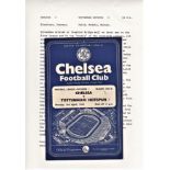 Chelsea v Tottenham Hotspur 1961 April 3rd League team change & scores in pen score on front cover