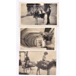 Donkey Milk sellers - three RP postcards with their loads, Granada. Good images (3)
