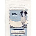 West Bromwich Albion v Chelsea 1959 October 3rd League vertical crease rusty staples team change