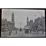 Australia Adelaide 1909 used b/w view of King William Street (looking South) horse drawn carriages