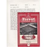 Nottingham Forest v Chelsea 1959 October 31st League horizontal & vertical creases