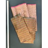 2 x 3metre lengths of approx. 110 cm wide silk sari/dress cloth. Beautiful quality. 1 x shaded pink,