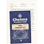 Chelsea v Birmingham City 1961 March 4th League light crease score & team change in pen