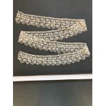 Length of Victorian handmade bobbin lace border, possibly linen thread, 6cm deep x 170 cm long