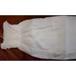 Handsewn Victorian sleeveless Christening dress/petticoat in fine cotton. Pintucks frill hem with