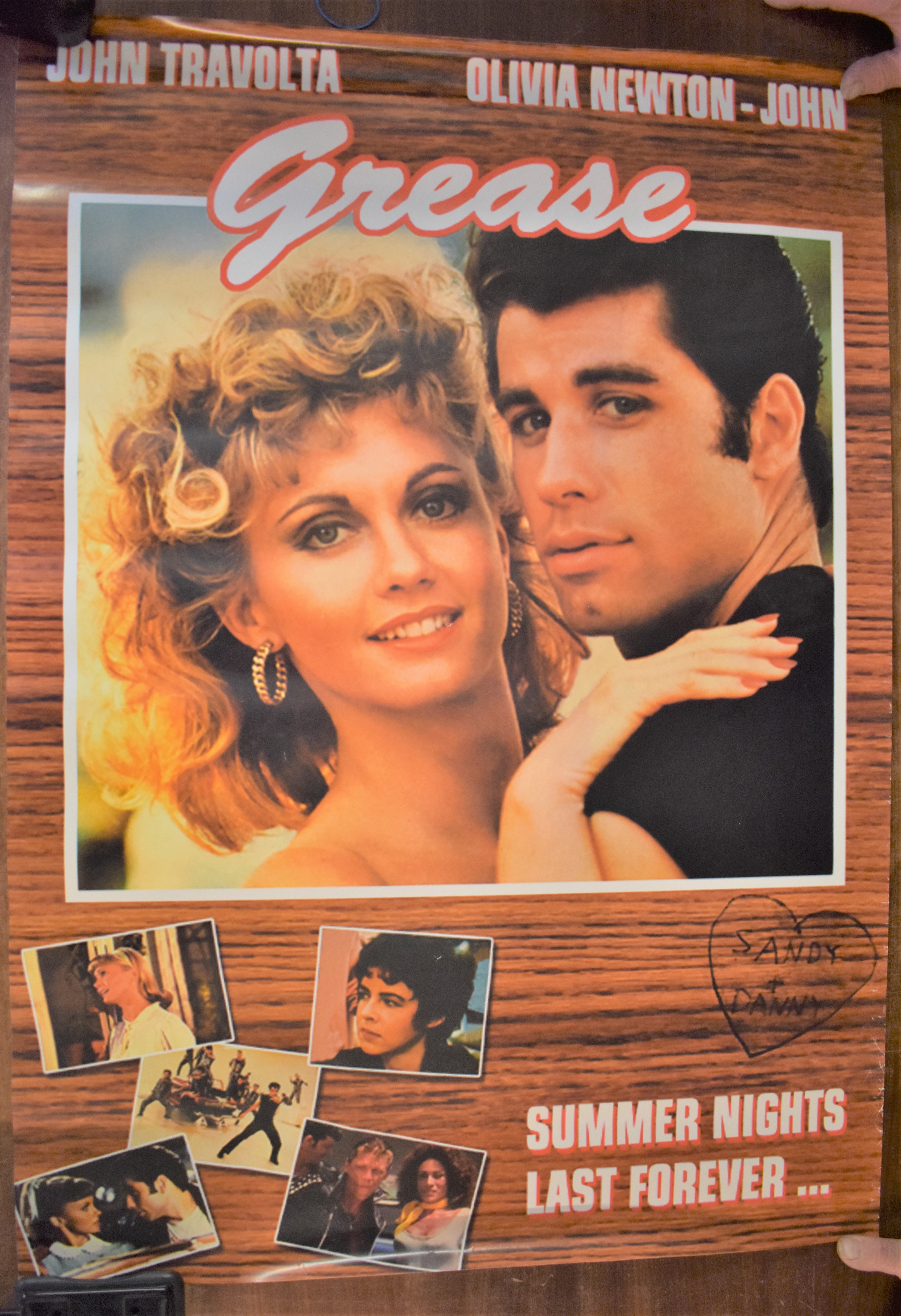 Grease - Cinematic release poster, starring John Travolta and Olivia Newton, released Sept 14th