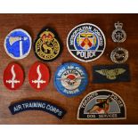 Military and Police Cloth patch collection (11) including Toronto Police Dog Service, Toronto