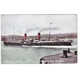 Shipping - S.S. "Prince of Wales", paddle steamer, colour postcard 'Nearing Victoria Pier,