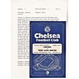 Chelsea v West Ham United 1960 September 10th League vertical crease