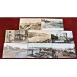 Jersey 1943 range of postcards, good views. All with 1943 First Day of Issue of the First Jersey