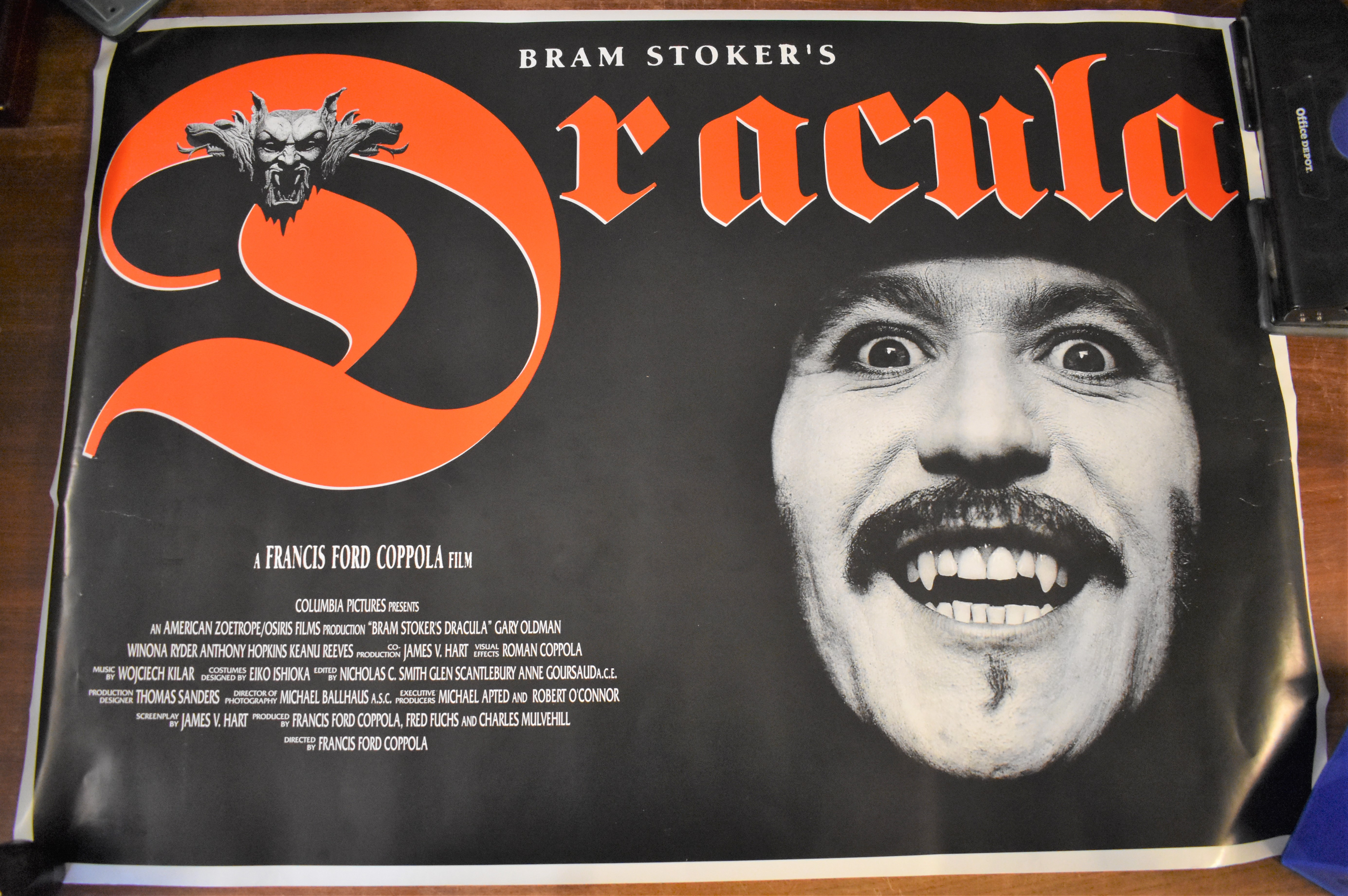 Dracula - Cinematic Poster, starring Gary Oldman, Winona Ryder and Anthony Hopkins, released Jan