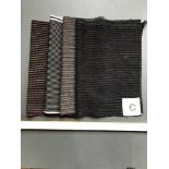 4 x vintage Japanese shima stripes, fine quality. dark coloured cotton and menase blend textiles for