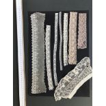 Collection of Victorian machine and hand made lace trims, various widths and small lengths