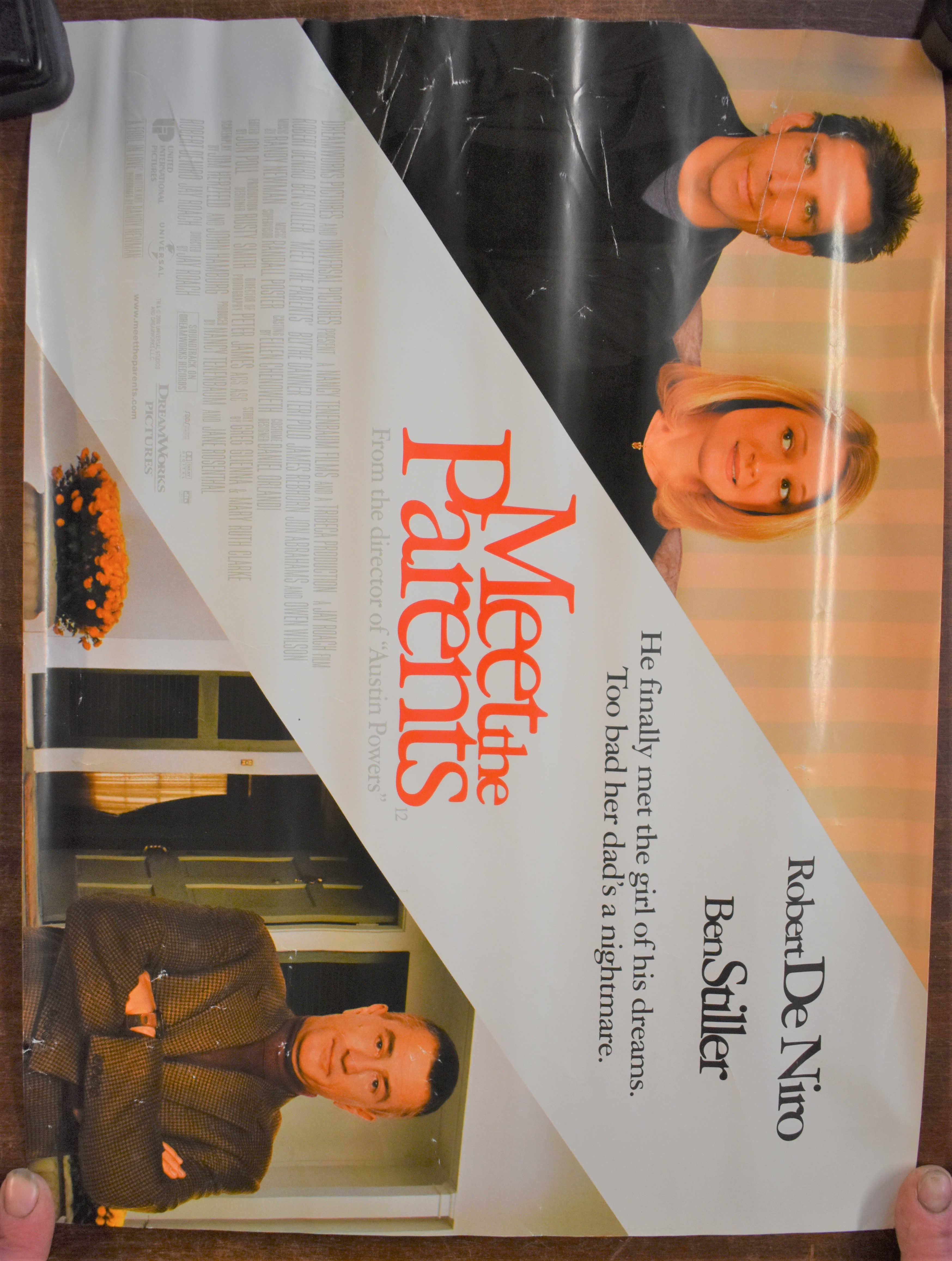 Meet the Parents - Cinematic release poster, starring Robert DeNiro and Ben Stiller, released Dec