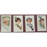 W.D. & H.O. Wills Scissor issue Beauties Picture Hats 1914 series (4) cards, VG. In sleeve