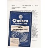 Chelsea v West Bromwich Albion 1960 December 3rd League horizontal crease piece front cover