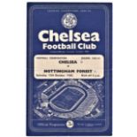 Chelsea v Nottingham Forest 1960 October 15th Football Combination score in pen front cover & team