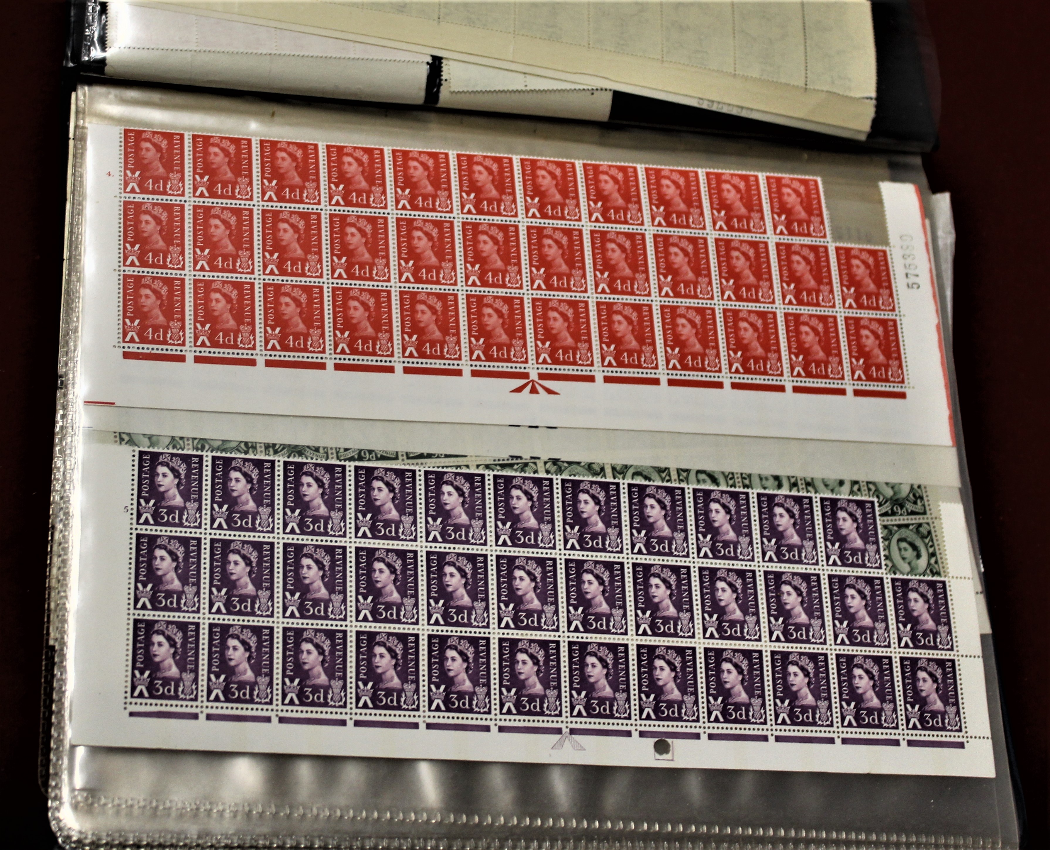 Great Britain Mint collection in a folder with u/m Half Sheets of Regional blocks of KGVI,
