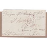 Great Britain 1821-Postal History-folded letter front posted to London, Manuscript Devizes April