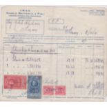 Italy I.M.E.C./Angelo Battaglia Figgi, Siracusa 1941 dated document with Fiscal stamps, large 50Lire