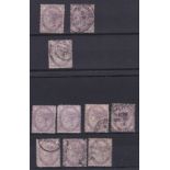 Great Britain 1881 definitives SG 172 m/m 1d x2, SG 172 used 1d x5 and SG 172 m/m and used 1d, 172