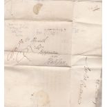 Lancashire 1809 Entire to Ripponden with good Rochdale/185 Mileage mark, BCC 'LA' 1009 (used 1809-