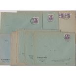 Germany 1919-1921 Group of (13) Commercial Envelopes posted to Offenbach and cancelled Dulken.