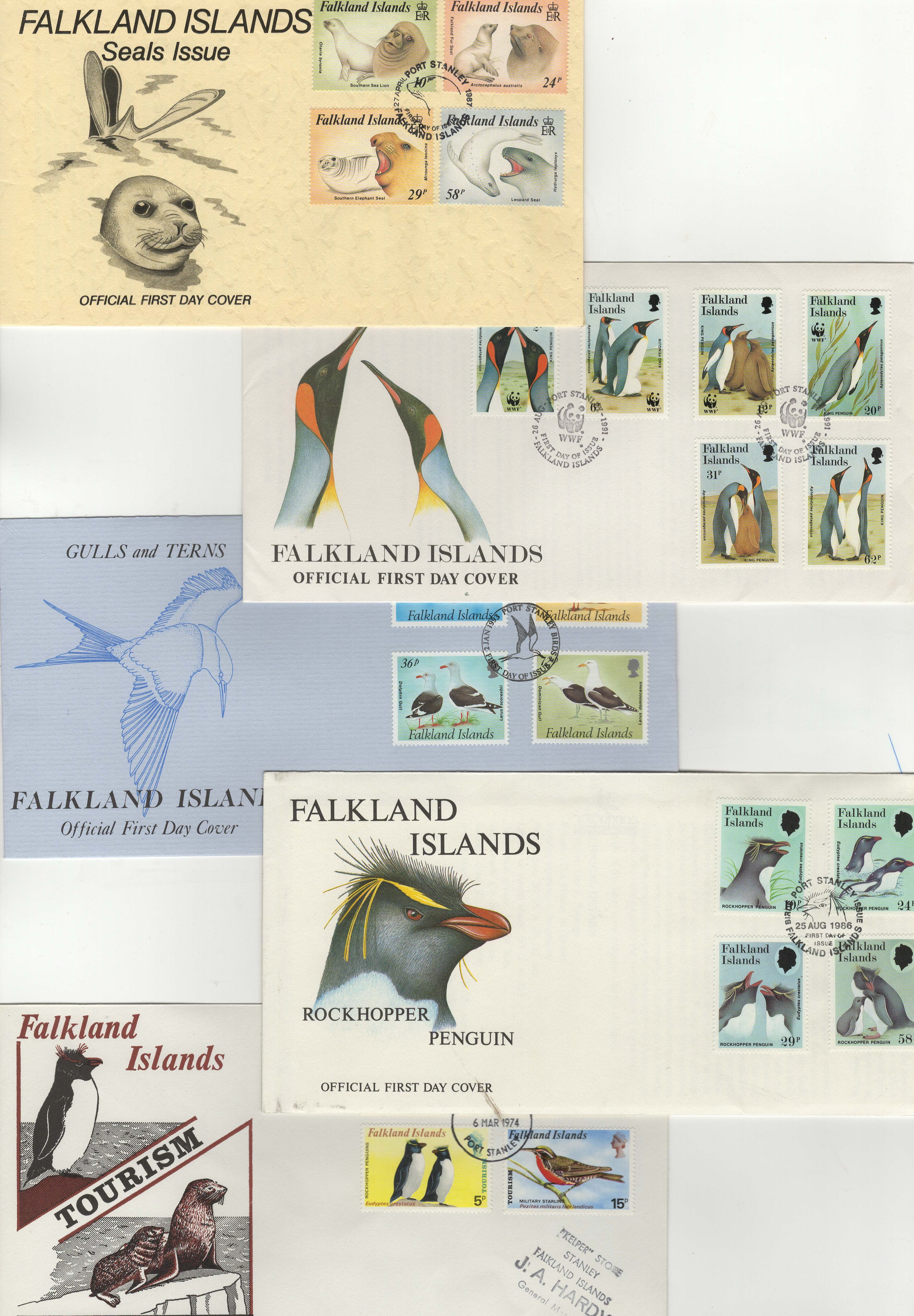 Falkland Islands 1983 150th Anniv of British Administration group comprising of three FDCs all