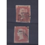 Great Britain 1841 SG8 used 1d red x2. Cat value £35 each