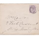 Great Britain 1886 - Envelope posted within London, cancelled 26.3.1886 Dulwich S.O., cds and '24'