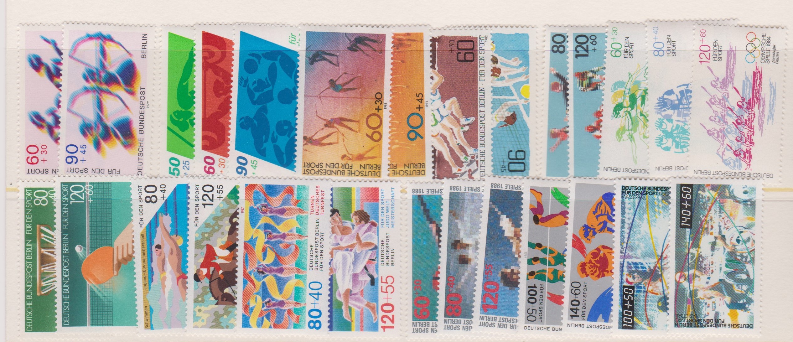 Germany West Berlin 1979-1990 Sport Promotion Funds including u/m mint sets. Cat £80