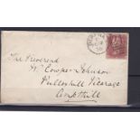 Great Britain 1876-Envelope posted to Ampthill cancelled 12.2.1876 Dereham with cds. and 245 numeral