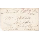 Great Britain 1823 - folded letter front posted to London with manuscript Norwich March 9th 1823,