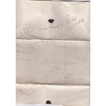 Great Britain 1842 - Folded letter posted to Wakefield from Darlington postage stamp missing, back