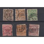 Germany 1889-1900 definitives S.G. 46-48, 46c, 50b and 51b used