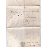 Great Britain 1818-Postal History - folded letter dated May 8th 1818 posted to Wymondham, Partial '