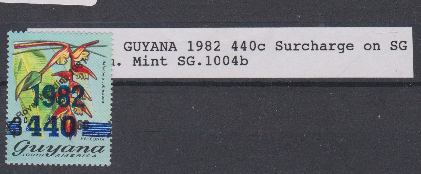 Guyana 1982 440c Surcharge, SG 841b u/m mint, SG 1004b