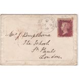 Great Britain 1859-Cover posted to London cancelled 9.12.59 with Weston-Super-Mare duplex cancel