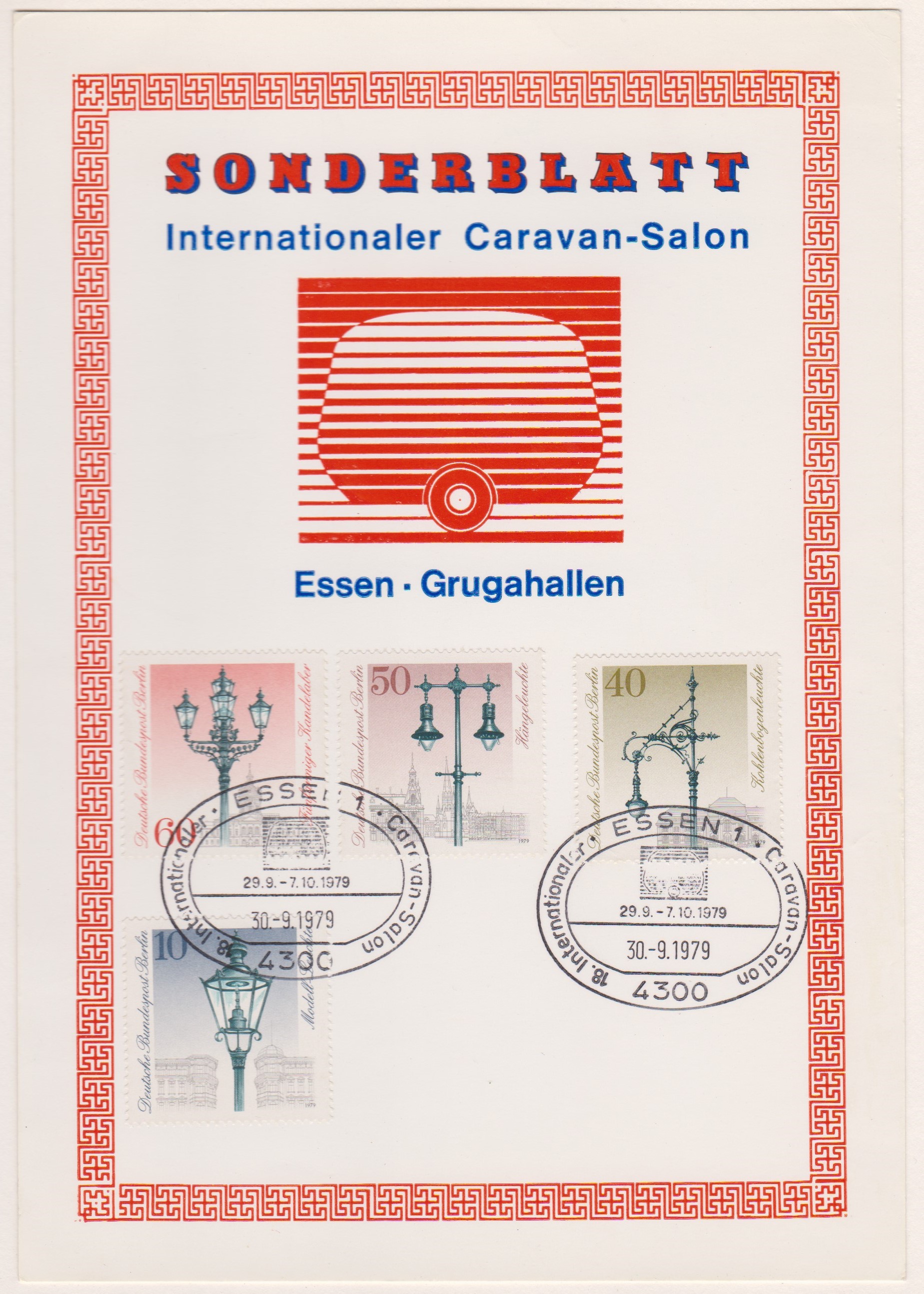 Germany 1979-Souvener page for the Int.Caravan Show Essen-cancelled 30.9.1979 Essen with caravan