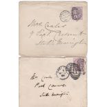 Great Britain 1883-88 Group of (4) envelopes posted to Stoke Newington cancelled on SG172-1d stamps.