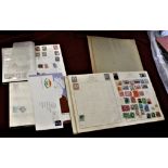 Stamps Commonwealth and mixed World in a juvenile old album, small stock book and loose in
