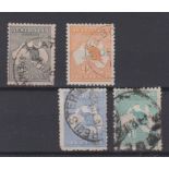 Australia 1913-1914 definitives SG 3 used 2d both, SG 6 used 4d cds, and 1915-1927 definitives SG 38