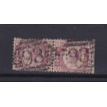 Great Britain 1870-79-SG49 1/2d rose pair plate 8 - cat value £240