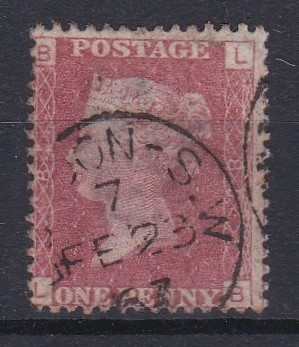 Great Britain 1864-Definitive SG43 used 1d plate 85 cancelled 23.2.1867 London S.W