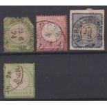 Germany 1872 definitives S.G. 17 used 1/3g, 19 used 1g, 20 used 2g and S.G. 23 used 1k. Cat £100