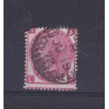 Great Britain 1872-SG103 used 3d plate 8 -top L.H corner nibble and perf shift-cat value £60
