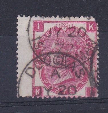 Great Britain 1872-SG103 used 3d plate 8-Top R.H corner nibble perf shift-cat value £60