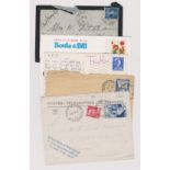 France 1906-2002 Postal History Group of (5) envelopes and postcards individually described
