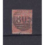 Great Britain 1866-Defintive SG95 used 4d plate 8-top edge trimmed perfs-cat value £90